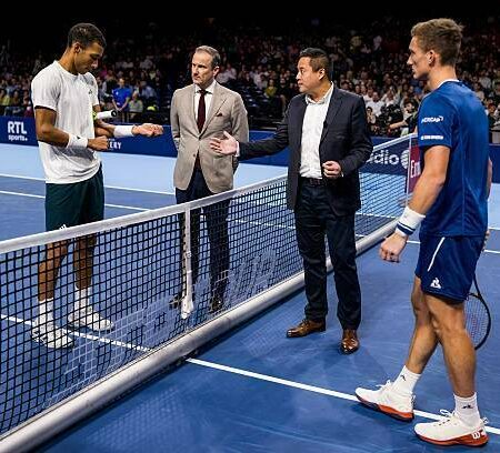 Оже-Альяссим побеждает Джумхура и проходит в четвертьфинал Брюсселя